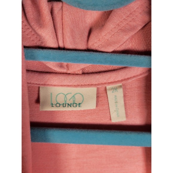 LOGO Lori Goldstein Open Front Cardigan Sweater Womens Plus Size 2X Pink - Picture 12 of 16